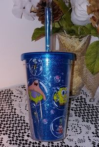 NWT SpongeBob SquarePants Blue Glitter Tumbler